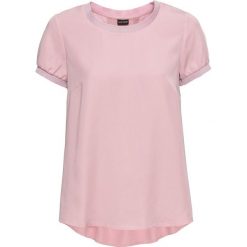 Bluzka tunikowa z kokardkami bonprix różowy herbaciany. Różowe koszulki damskie bonprix, bez wzorów, z lyocellu, bez kołnierzyka, bez rękawów. Za 129,99 zł.