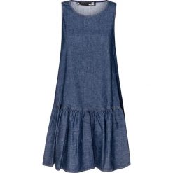 Sukienka LOVE MOSCHINO. Niebieskie sukienki dziewczęce Love Moschino, na lato, bez wzorów, z bawełny, bez rękawów. W wyprzedaży za 530,00 zł.