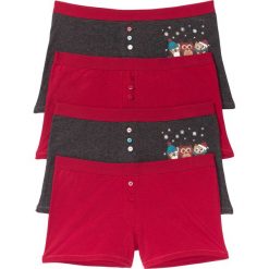 Bokserki damskie (4 pary) bonprix ciemnoczerwono-antracytowy melanż z nadrukiem. Białe bokserki damskie marki Reserved, l. Za 55,96 zł.