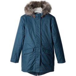 Krótka parka bonprix ciemnoniebieski. Niebieskie kurtki dziewczęce bonprix, bez wzorów, krótkie, z kapturem. Za 179,99 zł.