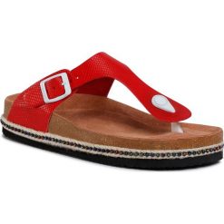 Espadryle BIG STAR - DD274128 Red. Czerwone espadryle damskie BIG STAR, bez wzorów, ze skóry ekologicznej, bez obcasa. W wyprzedaży za 79,00 zł.