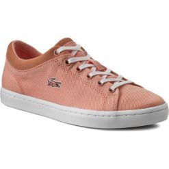 Półbuty LACOSTE - Straightset 116 2 Caw 7-31CAW01172K9 Lt Org. Czerwone półbuty damskie skórzane marki Lacoste, na płaskiej podeszwie. W wyprzedaży za 249,00 zł.