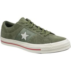 Buty Converse One Star 163198C zielone. Zielone buty sportowe męskie Converse, ze skóry, bez zapięcia. W wyprzedaży za 359,00 zł.