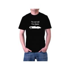 T-shirt I'm not old I'm classic. Czarne t-shirty chłopięce Funfara, bez wzorów, z bawełny, bez rękawów. Za 89,00 zł.