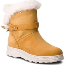 Śniegowce GEOX - D Hosmos B Abx C D84AUC 0322N C5B2E Biscuit/Dk Gold. Czerwone buty zimowe damskie marki Reserved, na niskim obcasie. W wyprzedaży za 419,00 zł.