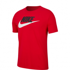 T-SHIRT ICON FUTURA. Czerwone t-shirty męskie Nike, m, bez wzorów, z bawełny, klasyczne, z kontrastowym kołnierzykiem. Za 109,99 zł.