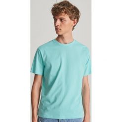 Gładki T-shirt - Turkusowy. Niebieskie t-shirty męskie Reserved, xl, bez wzorów, bez kołnierzyka. Za 24,99 zł.