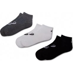 Zestaw 3 par niskich skarpet unisex ASICS - 3PPK Quarter Sock 155205 Col. Assorted 0701. Szare skarpetki damskie Asics, bez wzorów, z elastanu. Za 39,00 zł.