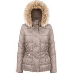 Kurtka puchowa w kolorze beżowym. Brązowe kurtki damskie m, z puchu. W wyprzedaży za 389,95 zł.