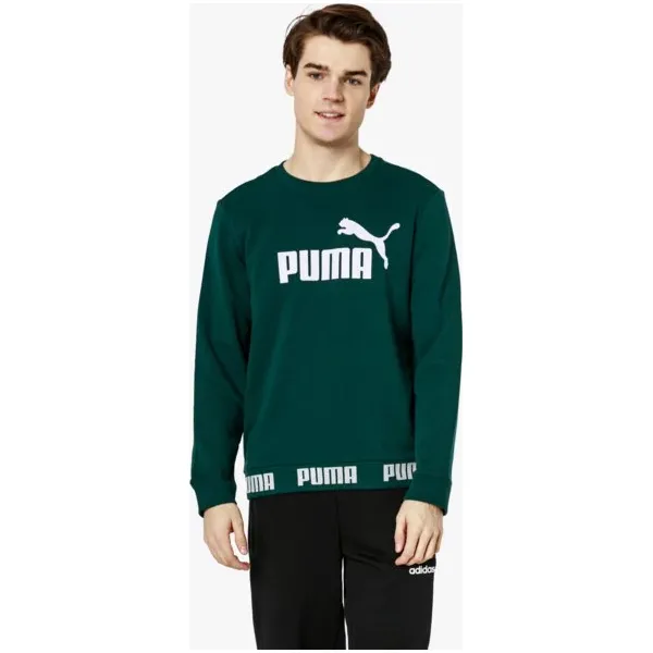 Puma Bluza Amplified Crew Tr , zielony, rozmiar XXL. Zielone bluzy męskie Puma, s, bez wzorów, z bawełny, z kontrastowym kołnierzykiem, bez rękawów, bez kaptura. W wyprzedaży za 159,99 zł.