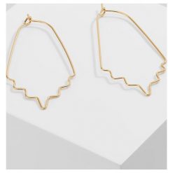 Kolczyki damskie: Rebecca Minkoff SCULPTURE HOOP Kolczyki goldcoloured