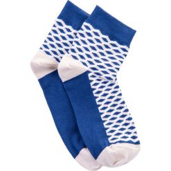 SKARPETY MĘSKIE WE WZORY U08 - GRANATOWO-BEŻOWE. Brązowe skarpetki męskie Ombre Clothing, z bawełny. Za 7,99 zł.