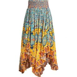 Free People ROAMING WILD MIDI SKIRT Długa spódnica indigo blue. Niebieskie długie spódnice marki Free People, l, z materiału. Za 619,00 zł.