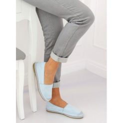 Espadryle zamszowe niebieskie DABRIL. Niebieskie espadryle damskie FunKee.pl, bez wzorów, ze lnu, bez obcasa, na płaskiej podeszwie. Za 84,99 zł.