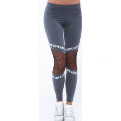 Legginsy z siateczką ciemnoszare 8032. Szare legginsy damskie Fasardi, l, bez wzorów. Za 39,00 zł.