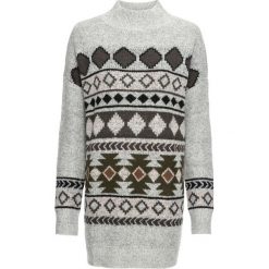 Sweter bonprix szary. Szare swetry klasyczne damskie bonprix, z dzianiny. Za 129,99 zł.