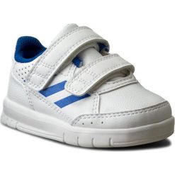 Buty adidas - AltaSport CF I BA9516 Ftwwht/Blue/Ftwwht. Białe półbuty dziewczęce Adidas, ze skóry ekologicznej, na rzepy. Za 119,00 zł.