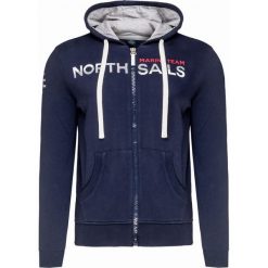 Bluza NORTH SAILS. Niebieskie bluzy męskie North Sails, z nadrukiem, z dzianiny, z kapturem, bez rękawów, z kapturem. Za 480,00 zł.
