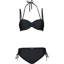 Bikini na fiszbinach (2 części) bonprix czarny. Czarne stroje kąpielowe damskie bonprix, bez wzorów. Za 109,99 zł.
