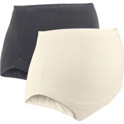 Figi z talią nad brzuch (2 pary) bonprix beżowoszary +antracytowy. Szare figi damskie marki bonprix, ze skóry. Za 35,98 zł.