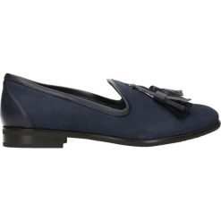Mokasyny GELA. Niebieskie mokasyny damskie marki Gino Rossi, ze skóry, eleganckie. Za 249,90 zł.
