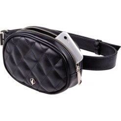 Pikowana nerka damska BN01 czarna - Czarny. Czarne nerki damskie Milton, w paski, ze skóry, eleganckie, pikowane. Za 69,99 zł.