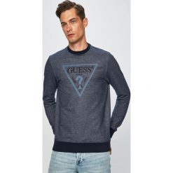 Guess Jeans - Bluza. Niebieskie bluzy męskie Guess Jeans, xl, z aplikacjami, z elastanu, z okrągłym kołnierzem, bez rękawów, bez kaptura. Za 319,90 zł.