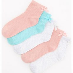 Skarpetki z kokardka 5 pack - Jasny szary. Szare skarpetki damskie Reserved, bez wzorów. Za 29,99 zł.