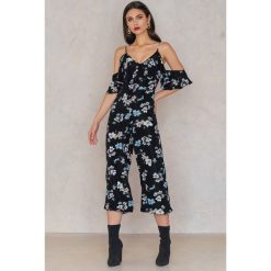 Kombinezony damskie: English Factory Kombinezon we wzory Magnolia – Black,Multicolor
