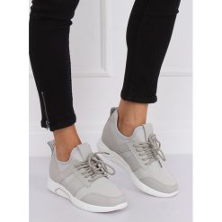 Buty sportowe szare HERO. Szare buty sportowe damskie FunKee.pl, bez wzorów, z tkaniny, sportowe, na fitness i siłownię. Za 94,99 zł.