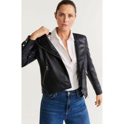 Mango - Ramoneska skórzana Felipa6. Czarne kurtki damskie Mango, xs, bez wzorów, z poliesteru, krótkie. Za 449,90 zł.