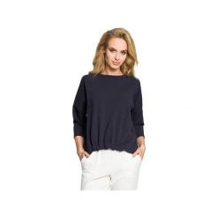 M315 Bluza z gumką z przodu granatowa. Bluzy damskie Moe, s, bez wzorów, z elastanu, z krótkim rękawem, krótkie, bez kaptura. Za 109,00 zł.