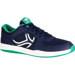 Buty tenis TS130 męskie na twardą nawierzchnię. Niebieskie buty sportowe męskie ARTENGO, z poliesteru, bez zapięcia, tenisowe. Za 99,99 zł.