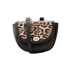 Torebka na ramię w cętki leoparda bonprix czarno-jasnobrązowo-ciemnobrązowy. Czarne torebki klasyczne damskie bonprix, w paski, na ramię, bez dodatków. Za 69,99 zł.
