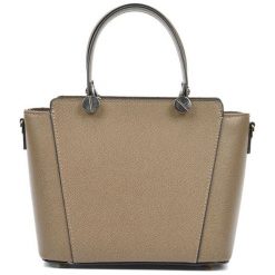 Torebki klasyczne damskie: Skórzana torebka w kolorze fango – (S)22,5 x (W)26 x (G)13 cm