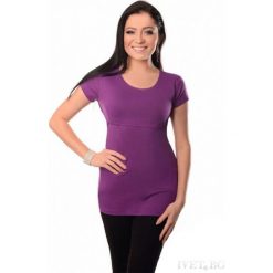 Bluzka ciążowa SREBRINA PURPLE. Fioletowe bluzki damskie Bluzka ciążowa SREBRINA PURPLE, xl, bez wzorów, bez kołnierzyka, bez rękawów. W wyprzedaży za 19,00 zł.
