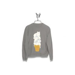 Bluza Kocie Lody Męska. Szare bluzy damskie Failfake, xxl, bez wzorów, bez kołnierzyka, bez rękawów, bez kaptura. Za 170,00 zł.
