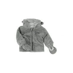 Little Kurtka z rękawiczkami - szary - Gr.74/80. Szare bluzy niemowlęce Little, bez wzorów, z bawełny, bez rękawów, z kapturem. Za 79,00 zł.