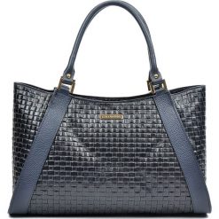 Torebki klasyczne damskie: Skórzana torebka w kolorze czarnym – 42 x 28 x 10 cm