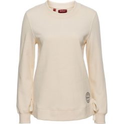 Bluza ze sznurowaniem bonprix beżowo-piaskowy. Brązowe bluzy damskie bonprix. Za 37,99 zł.