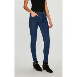 Answear - Jeansy. Niebieskie jeansy damskie ANSWEAR, s, bez wzorów, z elastanu, z podwyższonym stanem. W wyprzedaży za 79,90 zł.