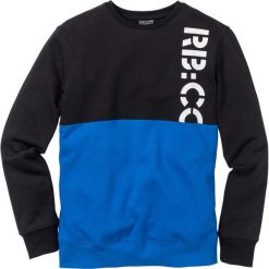 Bluza dresowa Slim Fit bonprix czarno-lazurowy. Czarne bejsbolówki męskie bonprix, l, z nadrukiem, z dresówki. Za 74,99 zł.
