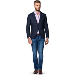 Marynarka Granatowa Shelby. Niebieskie marynarki męskie LANCERTO, na zimę, s, bez wzorów, z bawełny. W wyprzedaży za 399,90 zł.