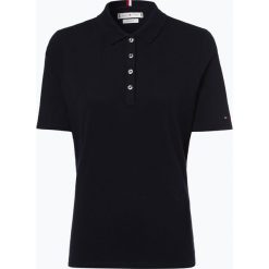 Tommy Hilfiger - Damska koszulka polo, niebieski. Niebieskie koszulki damskie TOMMY HILFIGER, s, z haftami, z bawełny, klasyczne, polo, bez rękawów. Za 179,95 zł.