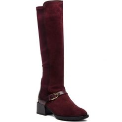 Kozaki HISPANITAS - Pepper HI87836 Merlot. Czarne buty zimowe damskie marki Kazar, z futra, przed kolano, na wysokim obcasie, na koturnie. W wyprzedaży za 569,00 zł.