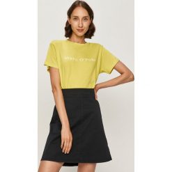 Marc O'Polo - T-shirt. Białe topy damskie Marc O'Polo, s, z nadrukiem, z bawełny, z okrągłym kołnierzem. W wyprzedaży za 119,90 zł.