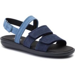 Sandały GEOX - D Jearl Sand D D92DRD 00022 C4591 Avio/Blue. Niebieskie klapki damskie Geox, bez wzorów, z zamszu, bez obcasa. W wyprzedaży za 299,00 zł.