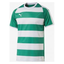 Puma Liga Hooped Koszulka Zielony Biały. Zielone podkoszulki męskie Puma, xl, z haftami, z poliesteru, z krótkim rękawem. Za 119,95 zł.