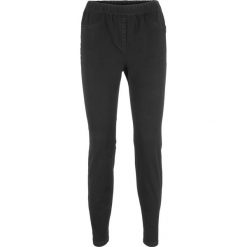 Wygodne legginsy ze stretchem z wysoką talią bonprix czarny "stone". Czarne jeansy damskie bonprix, z jeansu. Za 59,99 zł.