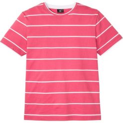 T-shirt w cienkie paski bonprix malinowo-biały w paski. Czerwone koszulki męskie bonprix, s, w paski, bez kołnierzyka, bez rękawów. Za 42,99 zł.